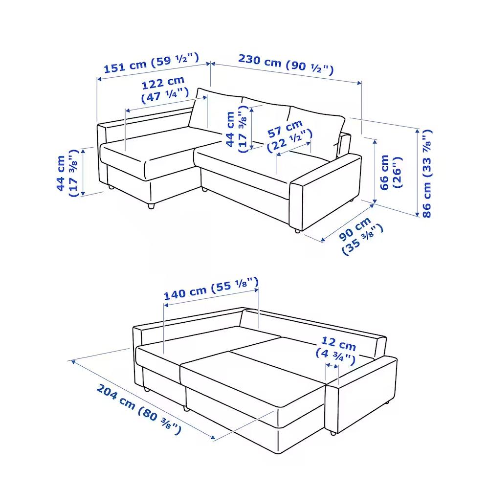  Угловой диван Фрихетэн brown ИКЕА (IKEA)  изображение товара