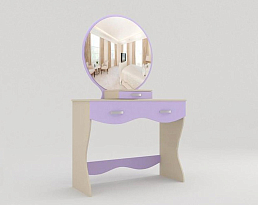 Изображение товара Туалетный столик Авалия дуб молочный/светло-розовый глянец на сайте adeta.ru